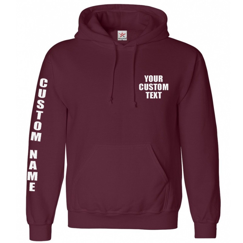 custom hoodies with sleeve print